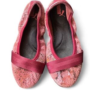 Vintage Puma Snake Pattern Pink Ballet Flats 7.5